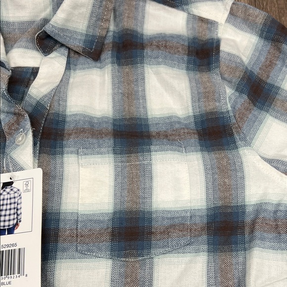 Weatherproof Vintage Blue and Brown Checkered Flannel Shirt - Picture 4 of 9